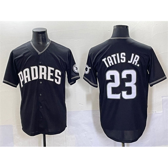 San Diego Padres #23 Fernando Tatis Jr. Black MWATKINS Stitched Jersey