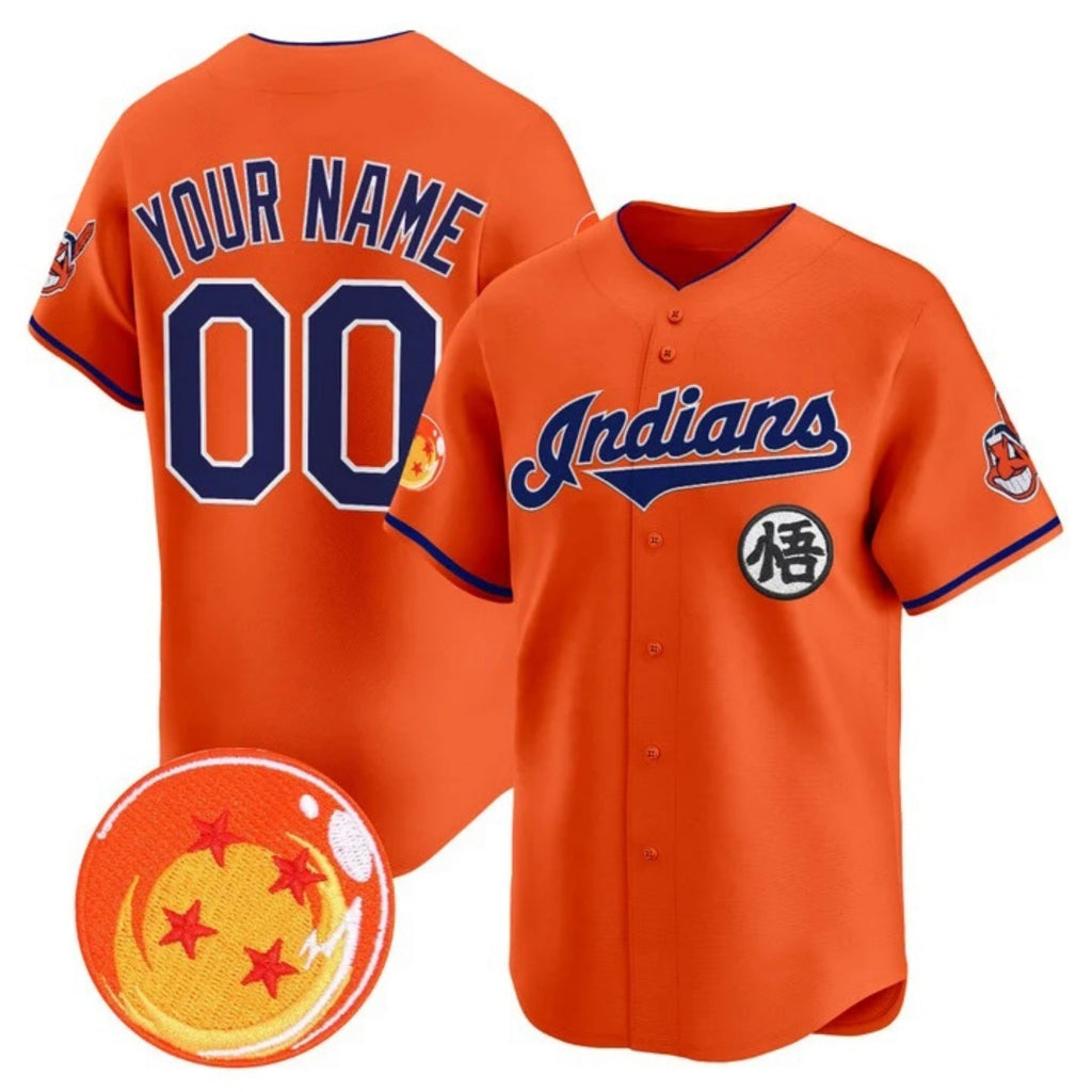 Custom Cleveland Indians x Dragon Ball Orange MWATKINS Vapor Premier Limited Jersey - All Stitched