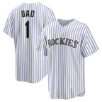 Colorado Rockies #1 Dad White MWATKINS Home Replica Jersey