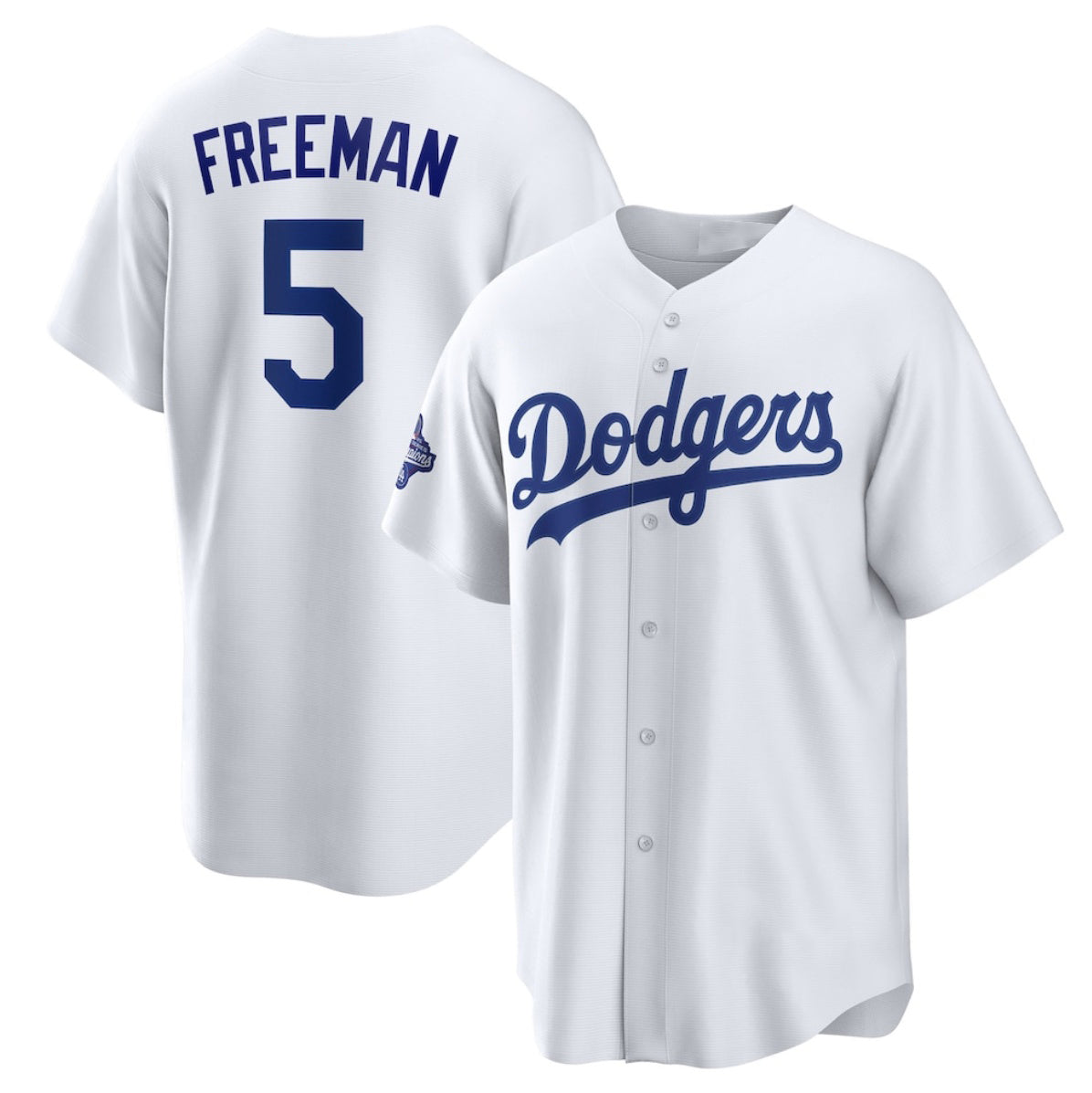 Los Angeles Dodgers #5 Freddie Freeman White MWATKINS 2025 World Series Champions Home Cool Base Stitched Jersey