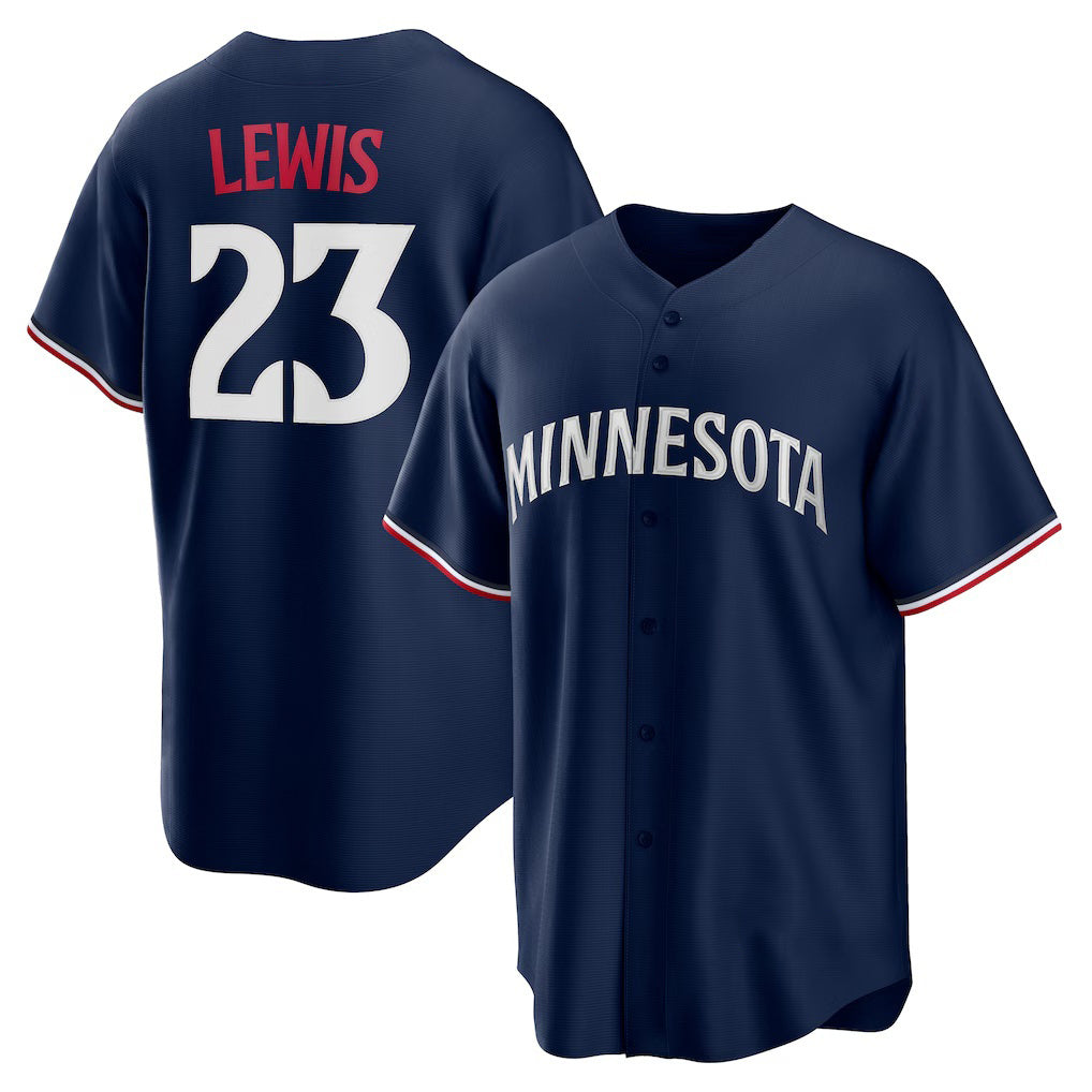 Minnesota Twins #23 Royce Lewis Navy MWATKINS Alternate 2 Replica Jersey