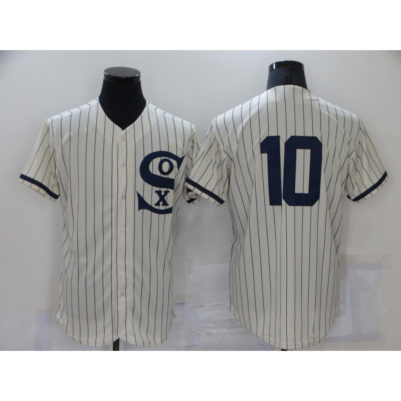Chicago White Sox #10 Yoan Moncada 2021 Cream MWATKINS Navy Field of Dreams Number Flex Base Stitched Jersey