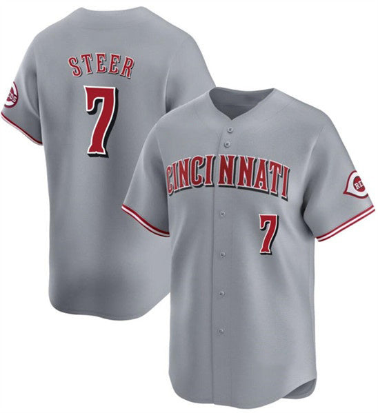 Cincinnati Reds #7 Spencer Steer Gray MWATKINS Away Limited Stitched Jersey