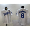 Los Angeles Dodgers #8 Enrique Hernandez White MWATKINS 2024 World Series Cool Base Stitched Jersey