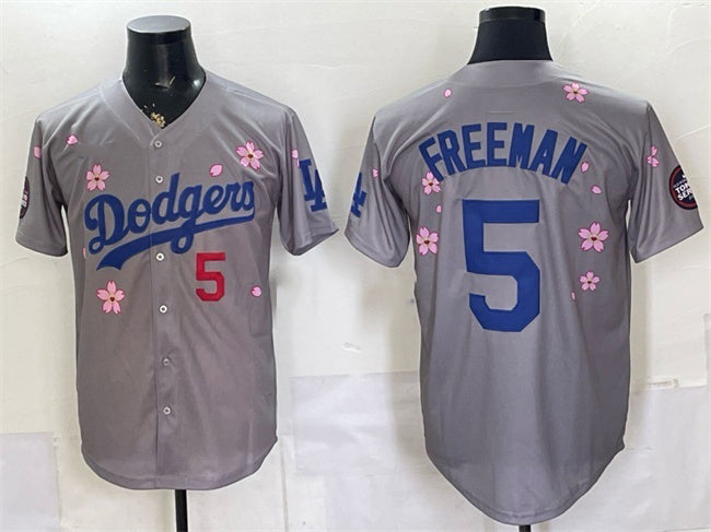 Los Angeles Dodgers #5 Freddie Freeman Grey MWATKINS 2025 Tokyo Series Limited Stitched Jersey