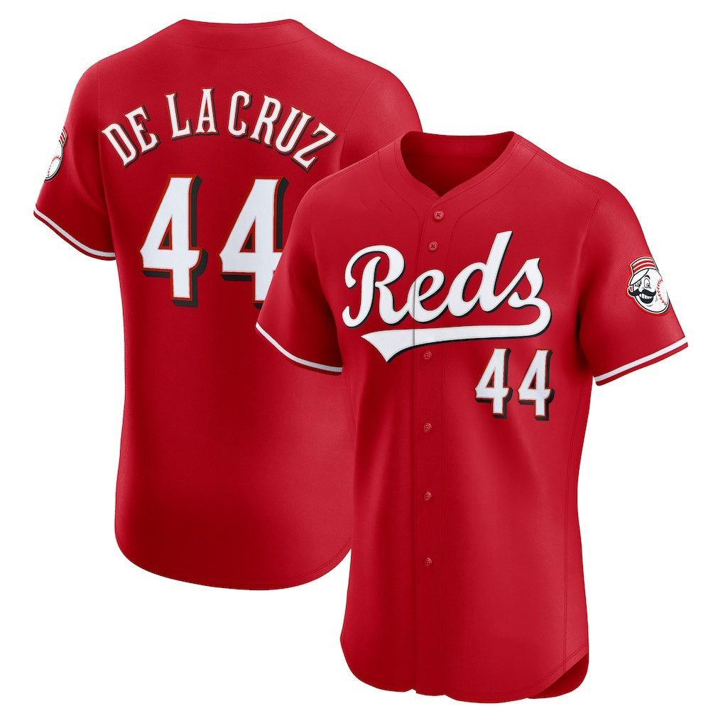 Cincinnati Reds #44 Elly De La Cruz Red MWATKINS Alternate Elite Jersey