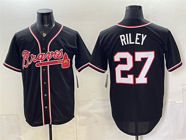 Atlanta Braves #27 Austin Riley 2026 Fashion Replica Black MWATKINS Out Stitched Jersey