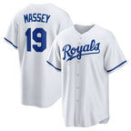 Kansas City Royals #19 Michael Massey White MWATKINS Home Replica Jersey