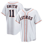 Houston Astros #11 Cam Smith White MWATKINS Home Replica Jersey