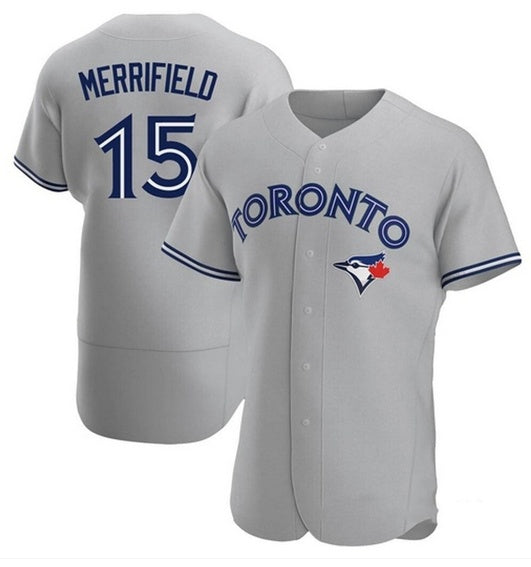 Toronto Blue Jays #15 Whit Merrifield Gray MWATKINS Road Flex Base Player Jersey