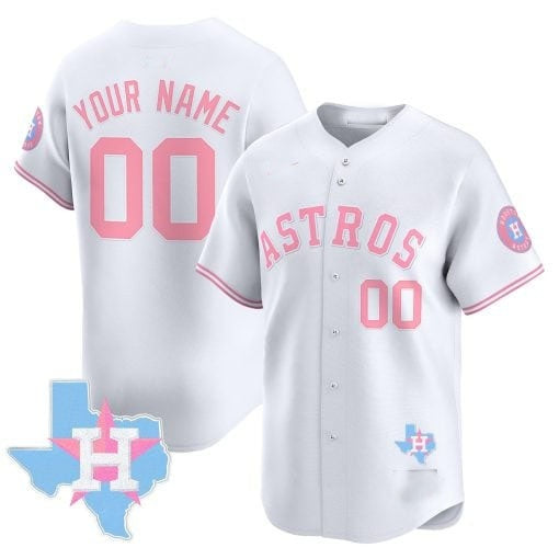 Custom Houston Astros White MWATKINS Bubblegum Pink Vapor Premier Limited Jersey ¨C All Stitched