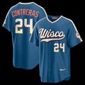 Milwaukee Brewers #24 William Contreras Mineral Blue MWATKINS 2026 City Connect Stadium Jersey