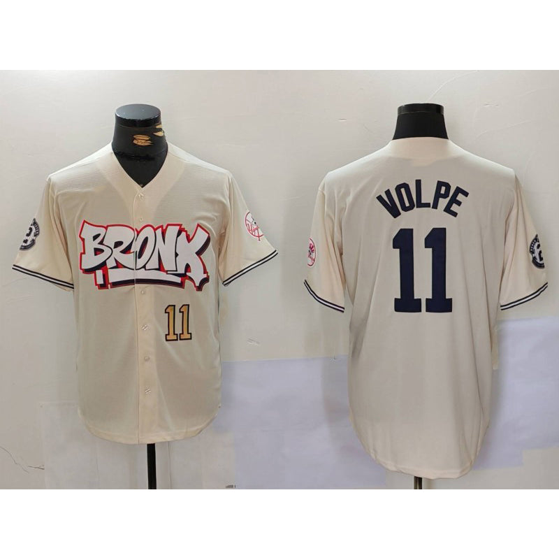 New York Yankees #11 Anthony Volpe Cream MWATKINS Limited Stitched Jerseys