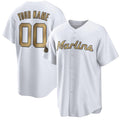 Custom Miami Marlins Active Player White MWATKINS 2022 All-Star Cool Base Stitched Jersey