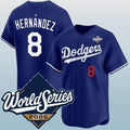 Los Angeles Dodgers #8 Enrique Hernandez Blue MWATKINS 2025 World Series Vapor Limited Stitched Jersey