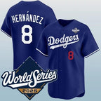 Los Angeles Dodgers #8 Enrique Hernandez Blue MWATKINS 2025 World Series Vapor Limited Stitched Jersey