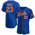 New York Mets #23 Javier Baez Royal MWATKINS Anthentic Jersey