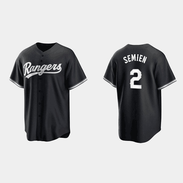 Texas Rangers #2 Marcus Semien Black MWATKINS Cool Base Stitched Jersey