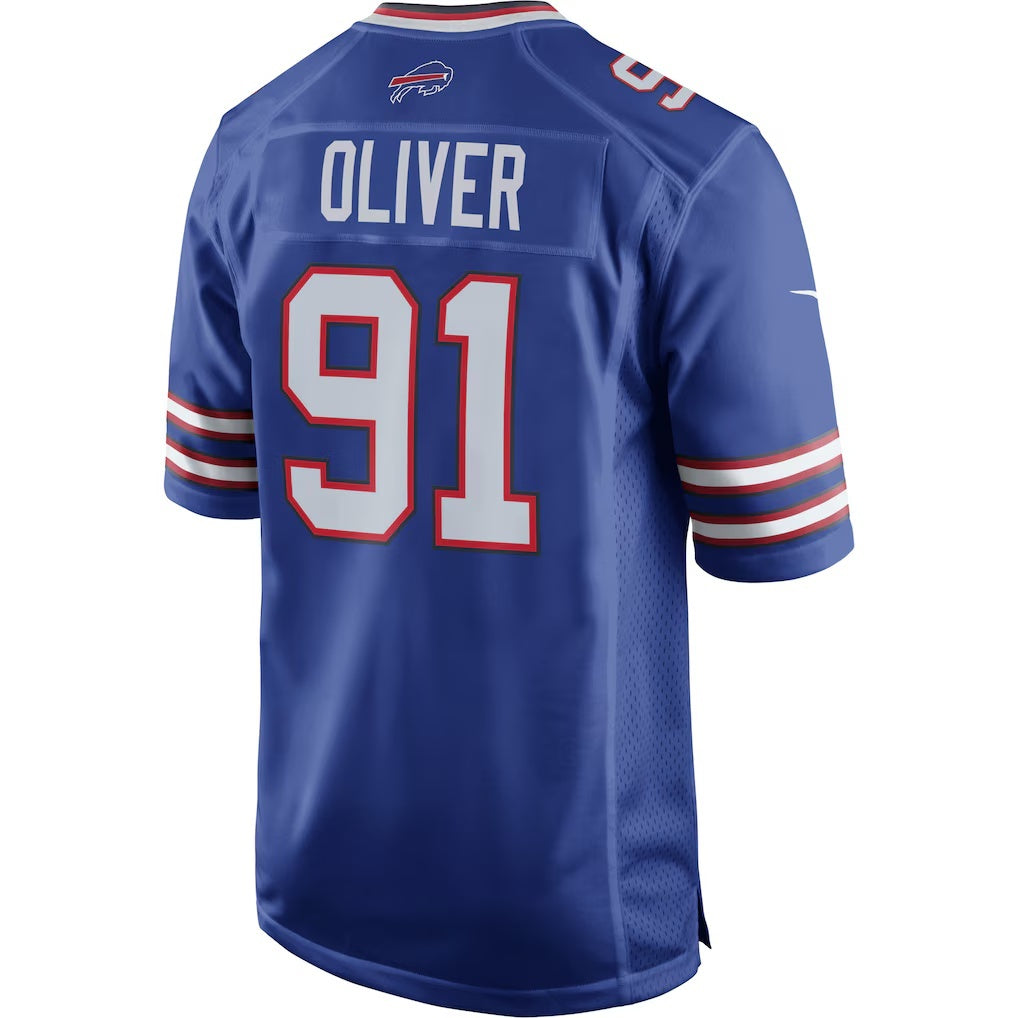 B.Bills #91 Ed Oliver Royal MWATKINS Team Game Player Jersey