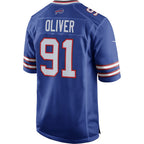 B.Bills #91 Ed Oliver Royal MWATKINS Team Game Player Jersey