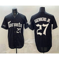 Toronto Blue Jays #27 Vladimir Guerrero Jr Black MWATKINS Gothic North Edition Limited Stitched Jersey