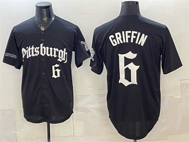 Pittsburgh Pirates #6 Konnor Griffin Black MWATKINS 'Gothic Steel City Edition' Vapor Limited Stitched Jersey