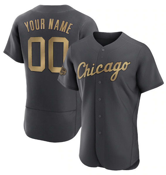 Custom Chicago White Sox Active Player Charcoal MWATKINS 2022 All-Star Flex Base Stitched Jersey