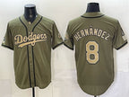 Los Angeles Dodgers #8 Enrique Hernandez Olive MWATKINS 2026 Armed Forces Day Stitched Jersey