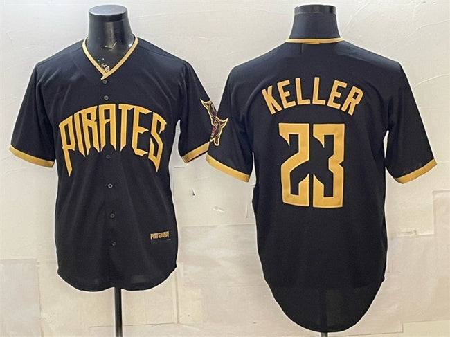 Pittsburgh Pirates #23 Mitch Keller Black MWATKINS 2026 City Connect Stadium Stitched Jersey
