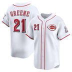 Cincinnati Reds #21 Hunter Greene White MWATKINS Home Limited Player Jersey