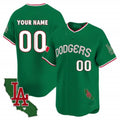Custom Los Angeles Dodgers Mexico California Patch Vapor Premier Limited Jersey V3 ¨C Green MWATKINS