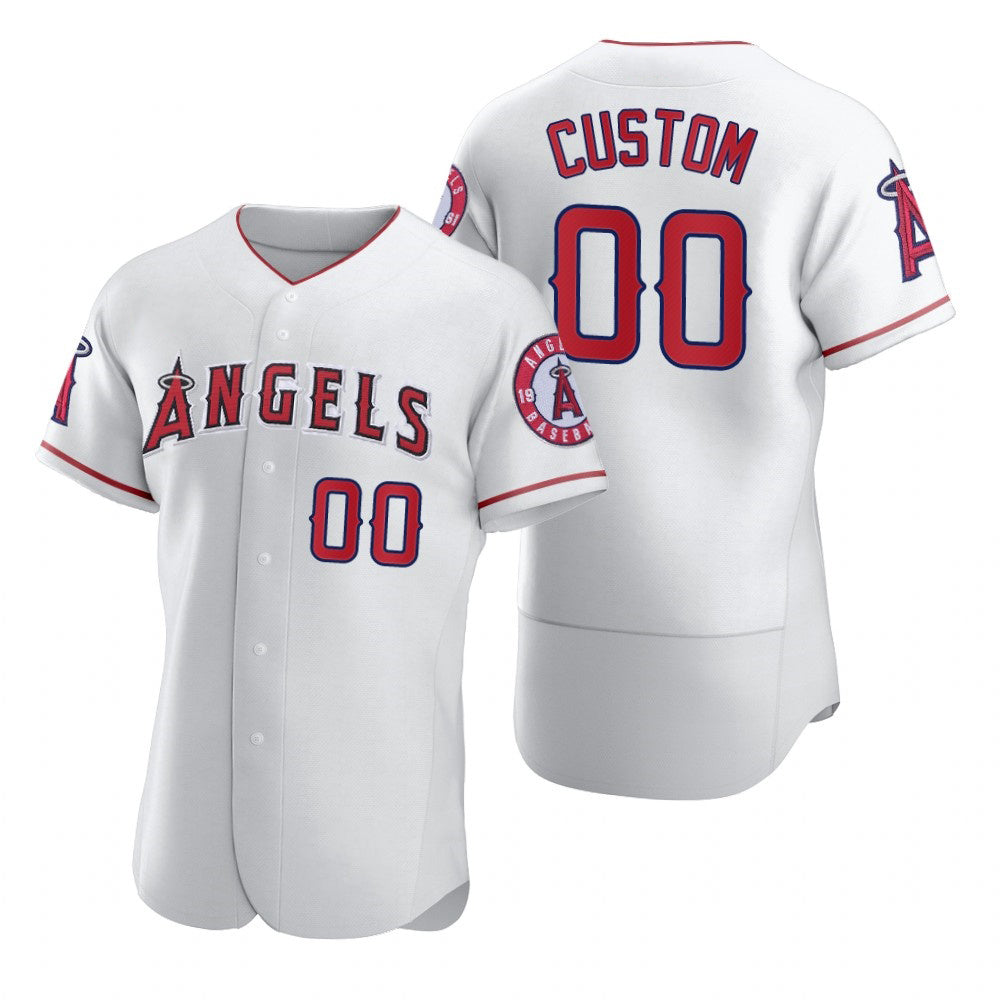 Custom Los Angeles Angels White MWATKINS 2020 Stitched Flex Base Jersey