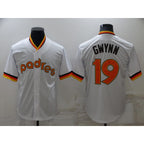 San Diego Padres #19 Tony Gwynn White MWATKINS Cooperstown Collection Stitched Throwback Jersey
