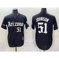 Arizona Diamondbacks #51 Randy Johnson Black MWATKINS 'Gothic Desert Fang Edition' Vapor Premier Limited Stitched Jersey