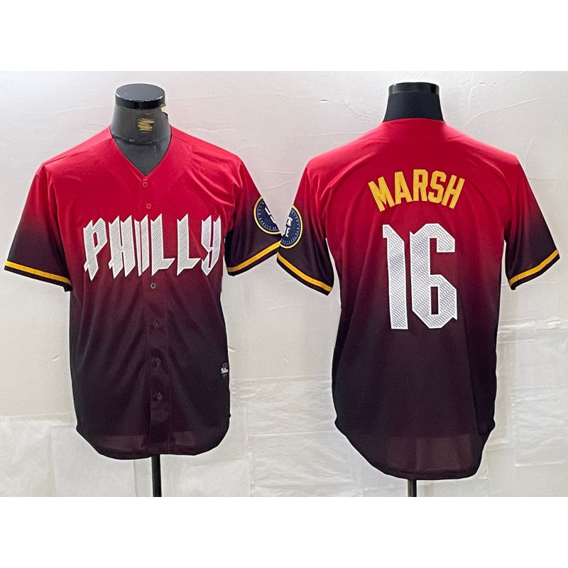 Philadelphia Phillies #16 Brandon Marsh Red MWATKINS 2024 City Cool Base Jersey