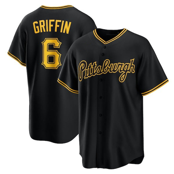Pittsburgh Pirates #6 Konnor Griffin Black MWATKINS Alternate Replica Jersey