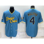 Milwaukee Brewers #4 Paul Molitor Blue MWATKINS 2022 City Connect Cool Base Stitched Jersey
