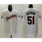 San Diego Padres #51 Trevor Hoffman White MWATKINS Pinstripe Jersey
