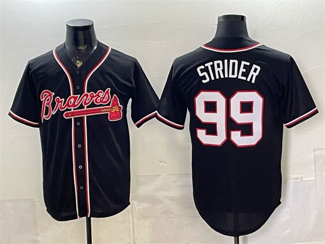 Atlanta Braves #99 Spencer Strider 2026 Fashion Replica Black MWATKINS Out Stitched Jersey