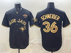 Toronto Blue Jays #36 Davis Schneider Black Gold MWATKINS 2025 American League Champions Limited Stitched Jersey