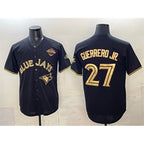 Toronto Blue Jays #27 Vladimir Guerrero Jr. Black Gold MWATKINS 2025 American League Champions Limited Stitched Jersey