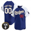 Custom Los Angeles Dodgers Vin Scully Patch Gold Trim Vapor Premier Limited Jersey ¨C Royal White MWATKINS
