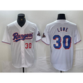 Texas Rangers #30 Nathaniel Lowe Number White MWATKINS 2024 Gold Collection Limited Cool Base Jerseys