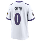 B.Ravens #0 Roquan Smith White MWATKINS Game Jersey