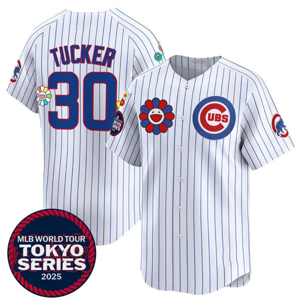 Chicago Cubs #30 Kyle Tucker White MWATKINS 2025 Tokyo Series Limited Stitched Jersey