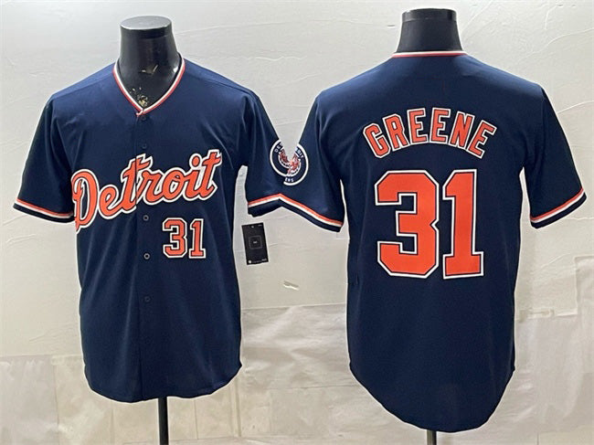 Detroit Tigers #31 Riley Greene Navy MWATKINS 2026 Alternate Vapor Premier Limited Stitched Jersey