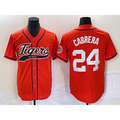 Detroit Tigers #24 Miguel Cabrera Orange MWATKINS Cool Base Stitched Jersey