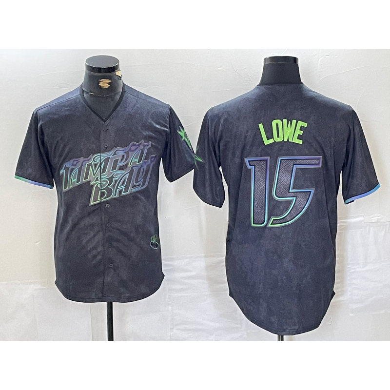 Tampa Bay Rays #15 Josh Lowe Charcoal MWATKINS 2024 City Connect Limited Stitched Jersey