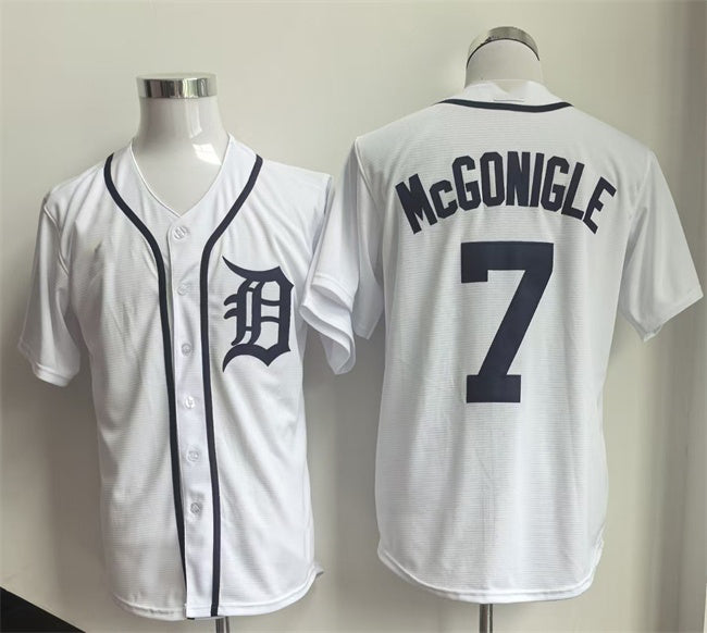 Detroit Tigers #7 Kevin McGonigle White MWATKINS Cool Base Stitched Jersey