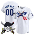 Custom Los Angeles Dodgers x One Piece White MWATKINS Zoro Patch Vapor Premier Limited Jersey - Stitched